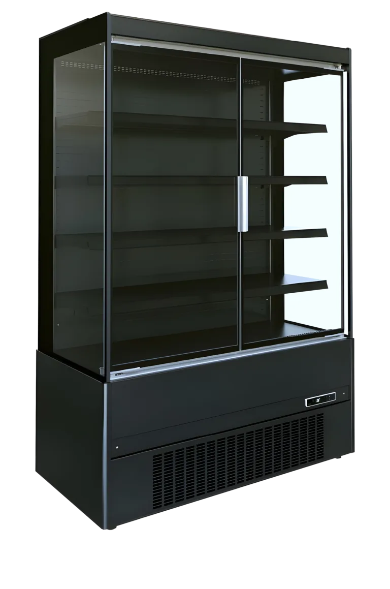 Wandkoeler zwart met glasdeuren MCB200H (ECRON BK)