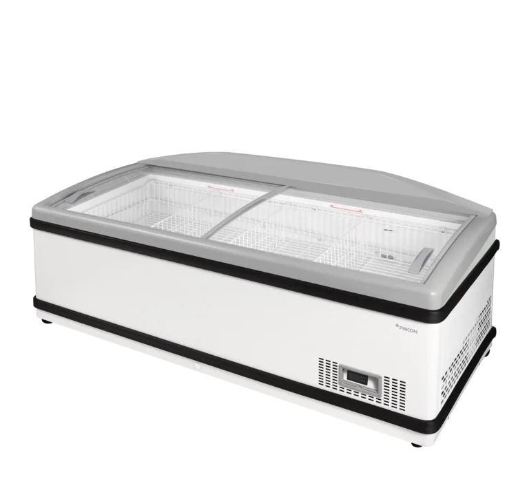 Diepvrieseiland met glazen schuifdeksels (kopkant) NEWLINZCE