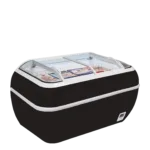 Zwarte supermarktkoeler/-vriezer TWIN HEAD B-CF