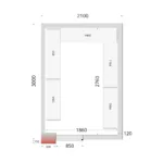 Vriescelpanelen 120 mm - 850 mm brede deur CR 210x300x220 WD