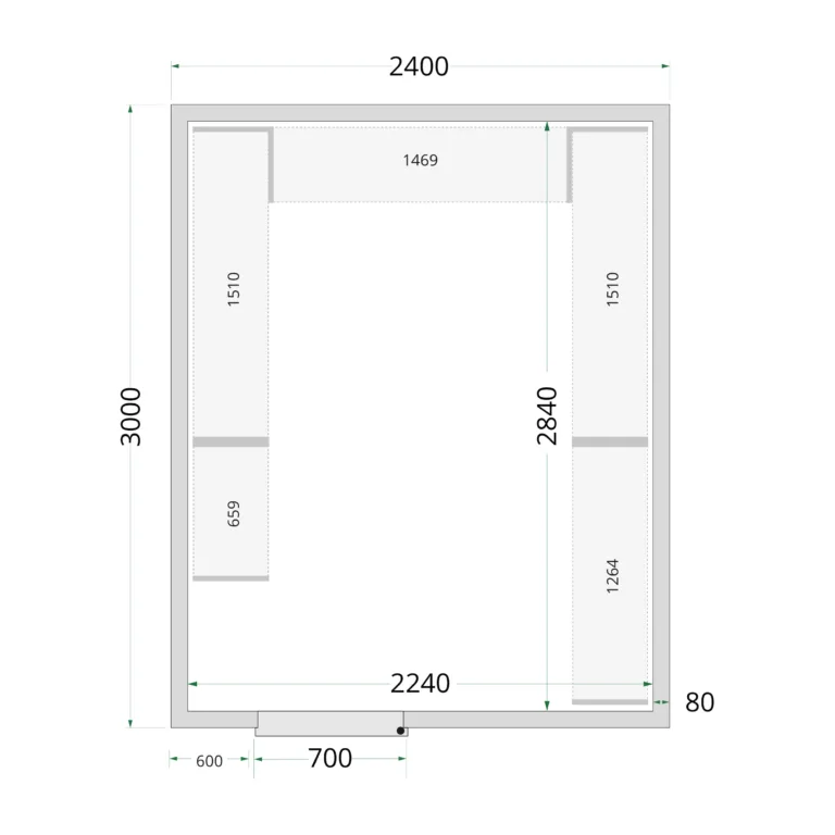 Koelcelpanelen 80 mm CR 240x300x220