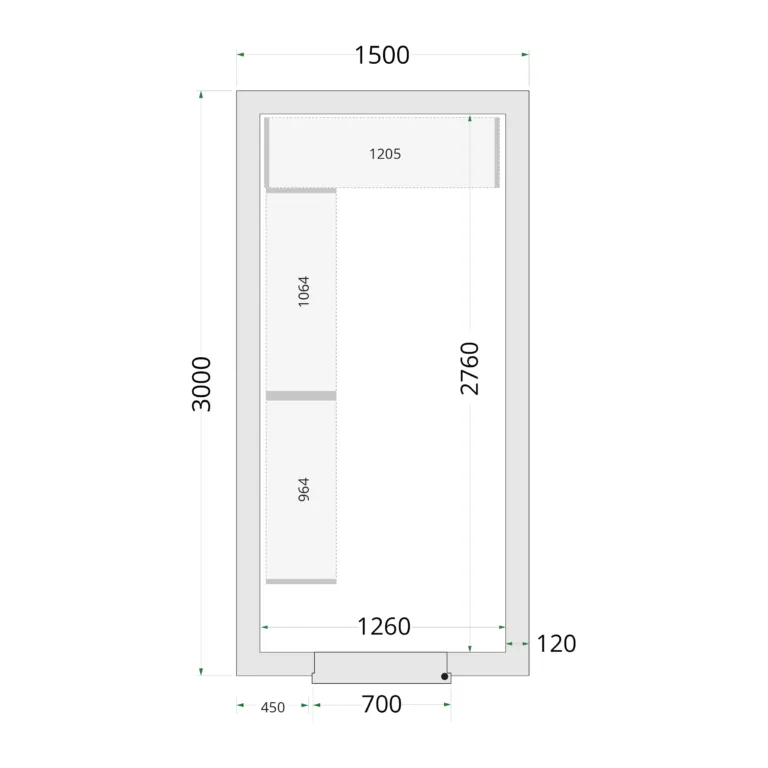 Vriescelpanelen 120 mm CR 150x300x220