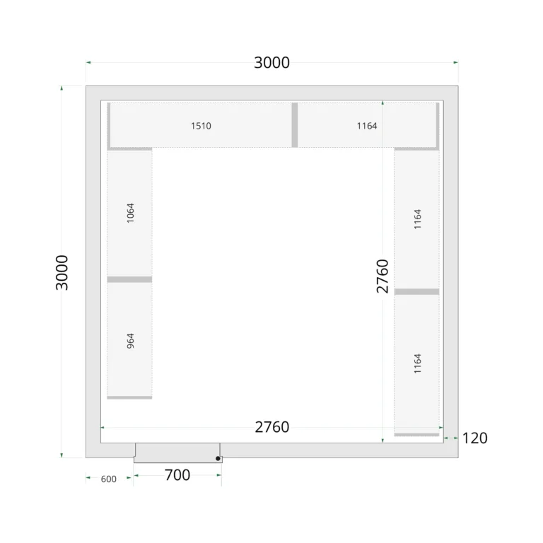 Vriescelpanelen 120 mm CR 300x300x220
