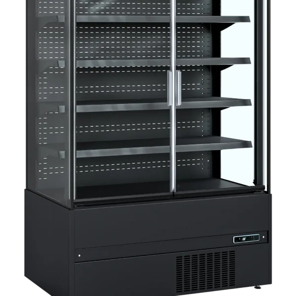 Wandkoeler zwart met glasdeuren MCB130H (ECRON BK)