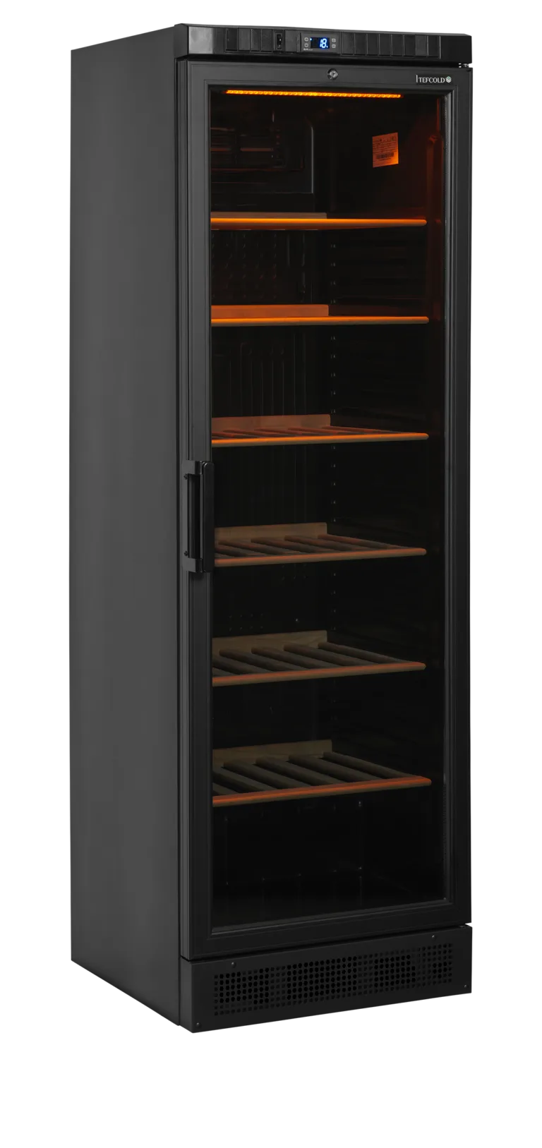 Zwarte wijnkoeler - Glas deur CPV1380E